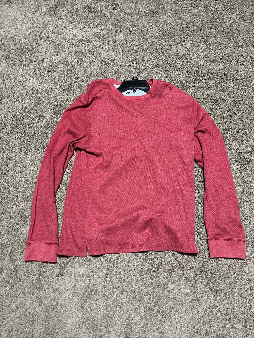 Lee Men’s Long-Sleeve Crewneck Sweatshirt - Heathered Red